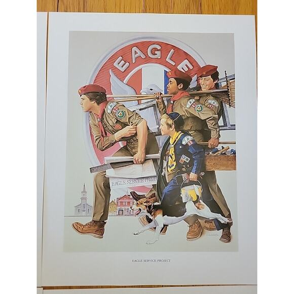Lot of 4 1986 Hoyle Scouting Through The Years Posters - Patrol Leader, Eagle - Picture 3 of 6